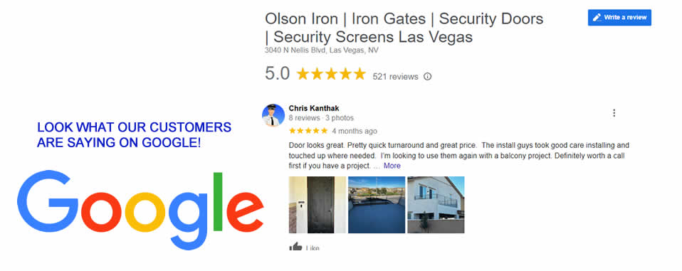 Google Reviews on OlsonIron.com - Wrought Iron Gates, Doors, Fence, Railings, etc.